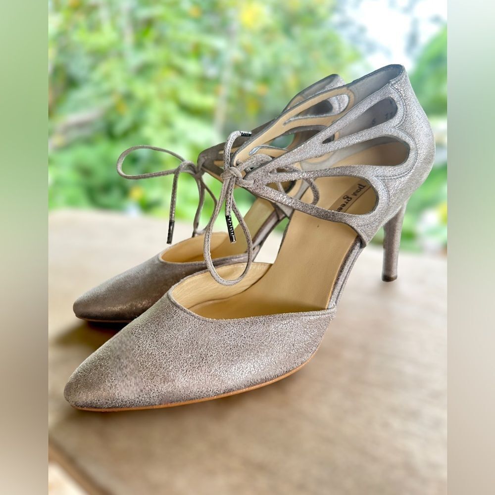 Paul Green Justine Ghillie d’Orsay Pumps Smoke Metallic Size 6 UK US 8.5 - Picture 8 of 16